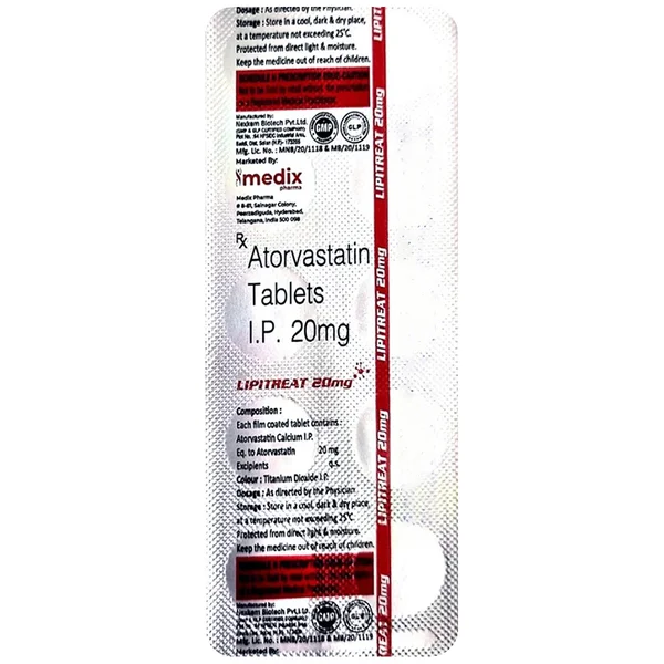 Lipitreat 20 mg Tablet 10's