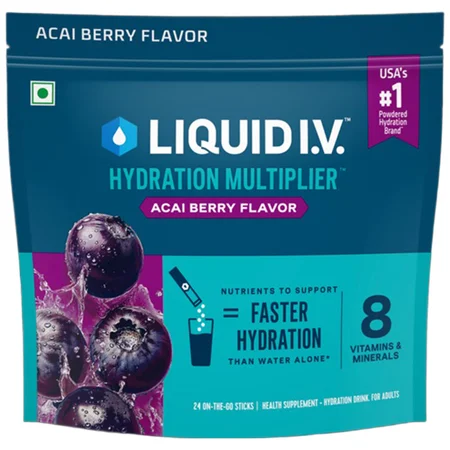 Liquid I.V. Acai Berry Flavour Electrolyte Drink, 48 gm (3 x 16 gm)