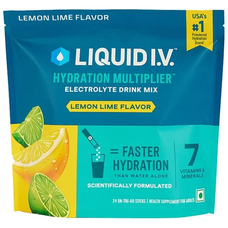 Liquid I.V. Lemon Lime Flavour Electrolyte Drink, 48 gm (3 x 16 gm)