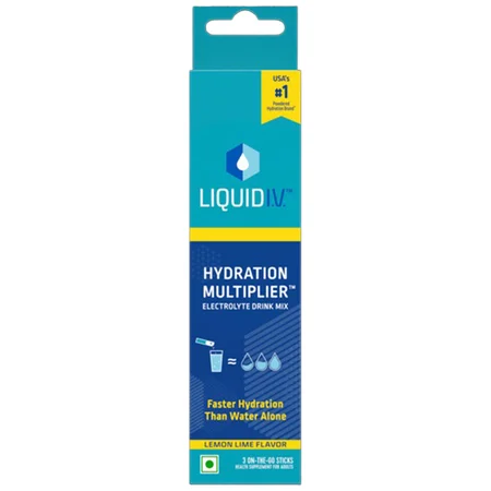 Liquid I.V. Lemon Lime Flavour Electrolyte Drink, 48 gm (3 x 16 gm)