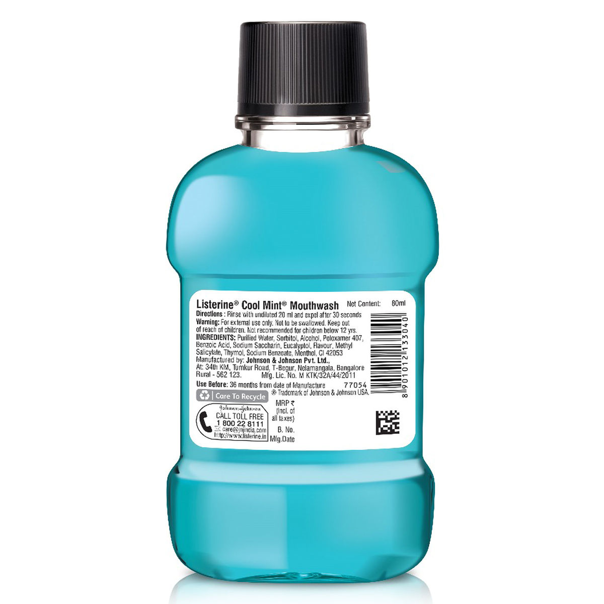 Listerine Cool Mint Mouthwash, 80 ml Price, Uses, Side Effects