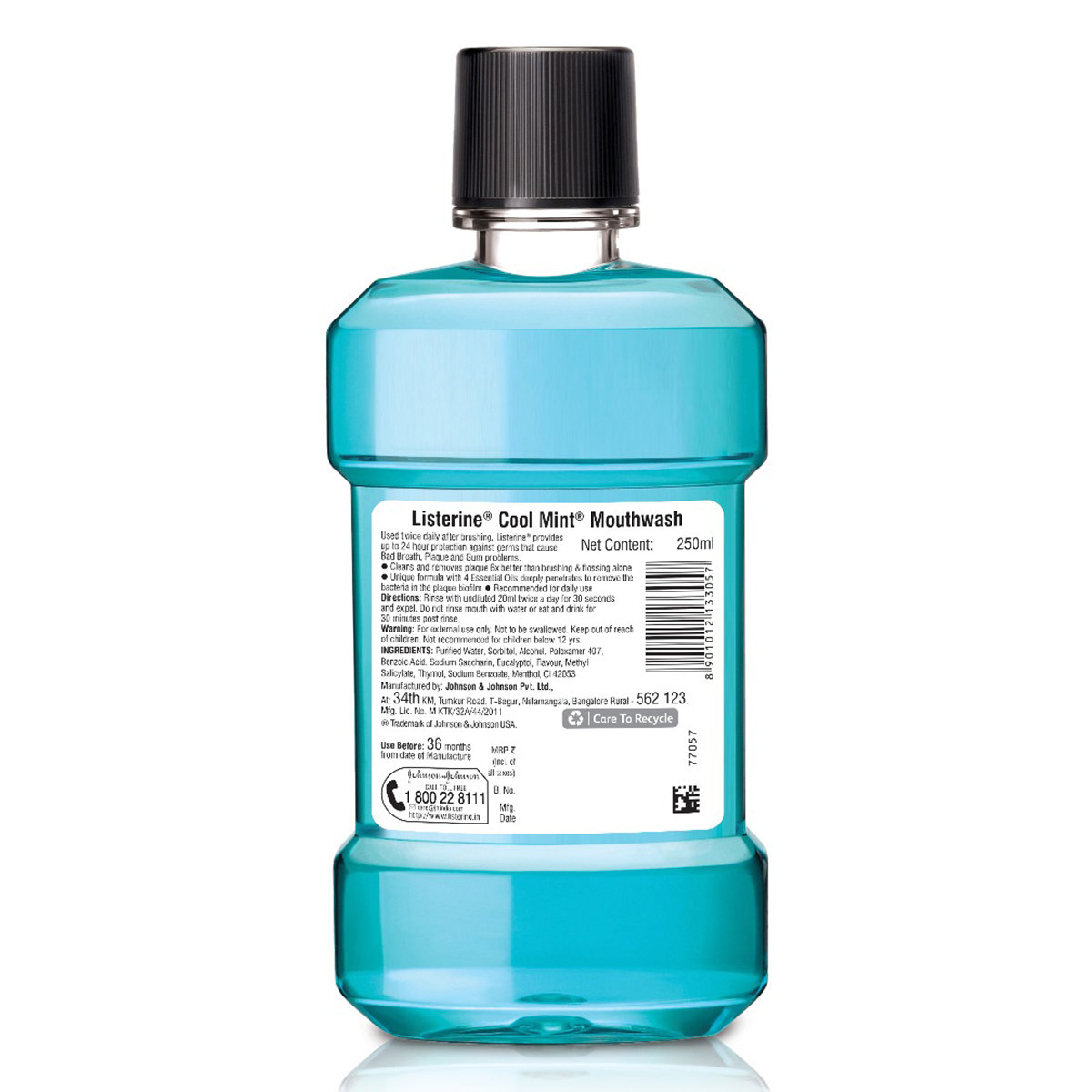 Listerine Cool Mint Mouthwash, 250 ml, Pack of 1 Listerine Cool Mint Mouthwash, 250 ml, Pack of 1