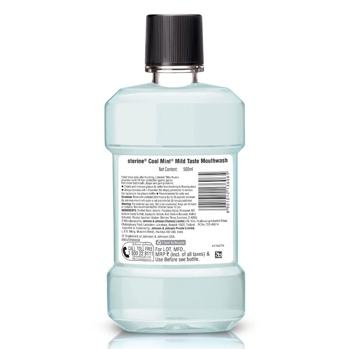 Listerine Cool Mint Mild Taste Mouthwash, 500 ml Price, Uses, Side Effects, Composition Apollo