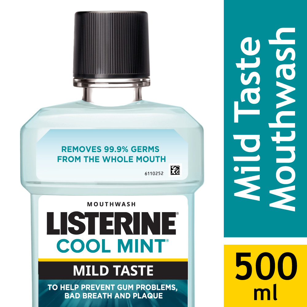 Listerine Cool Mint Mild Taste Mouthwash, 500 ml, Pack of 1 Listerine Cool Mint Mild Taste Mouthwash, 500 ml, Pack of 1