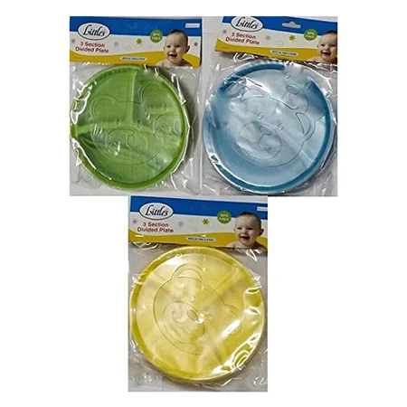 Little's 3 Section Divided Plate With Lid, 3 Count