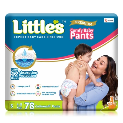 Little's Premium Comfy Baby Diaper Pants Small, 78 Count, Pack of 1