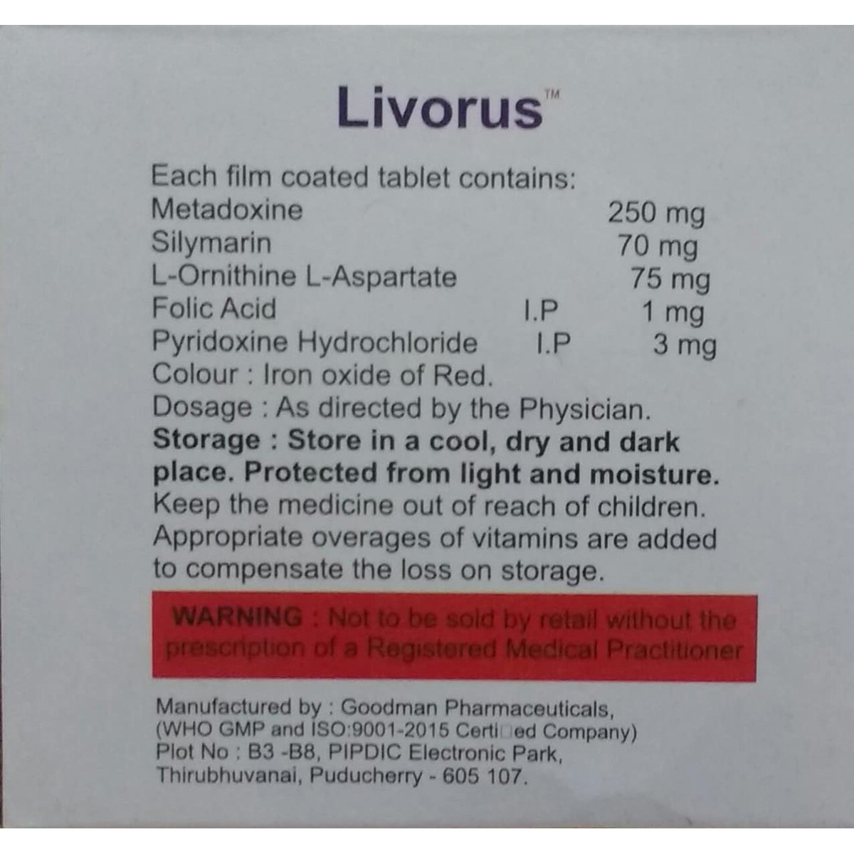 Livorus Tablet 10's, Pack of 10 TABLETS Livorus Tablet 10's, Pack of 10 TABLETS