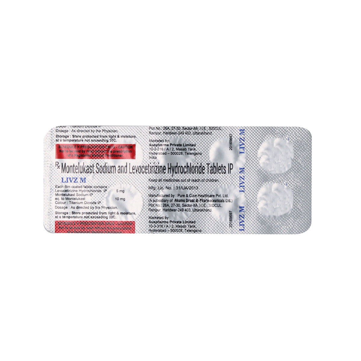 Livz M 10 mg/5 mg Tablet 10's, Pack of 10 TABLETS Livz M 10 mg/5 mg Tablet 10's, Pack of 10 TABLETS