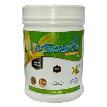 Livsource Sugar Free Vanilla Flavour Powder 450 gm