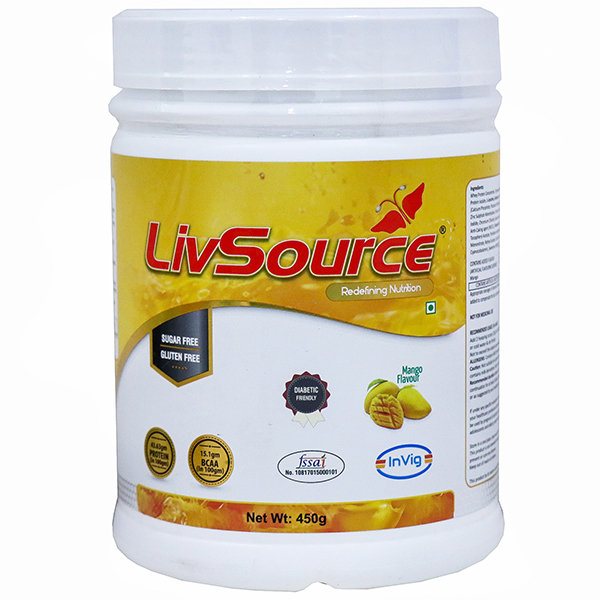 Livsource Sugar Free Mango Flavour Powder 450 gm, Pack of 1 Livsource Sugar Free Mango Flavour Powder 450 gm, Pack of 1