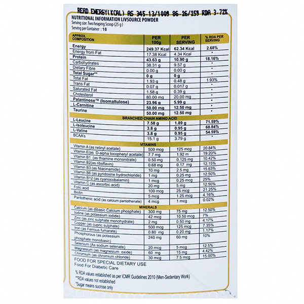 Livsource Sugar Free Mango Flavour Powder 450 gm, Pack of 1 Livsource Sugar Free Mango Flavour Powder 450 gm, Pack of 1