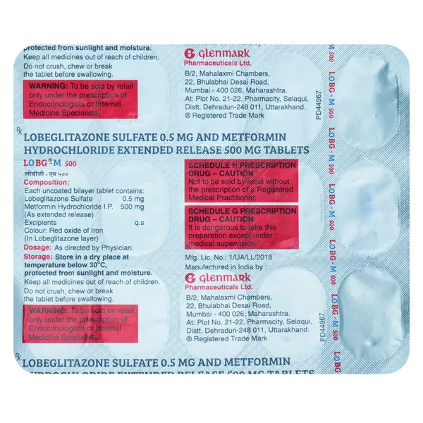 Lobg-M 500 Tablet 15's