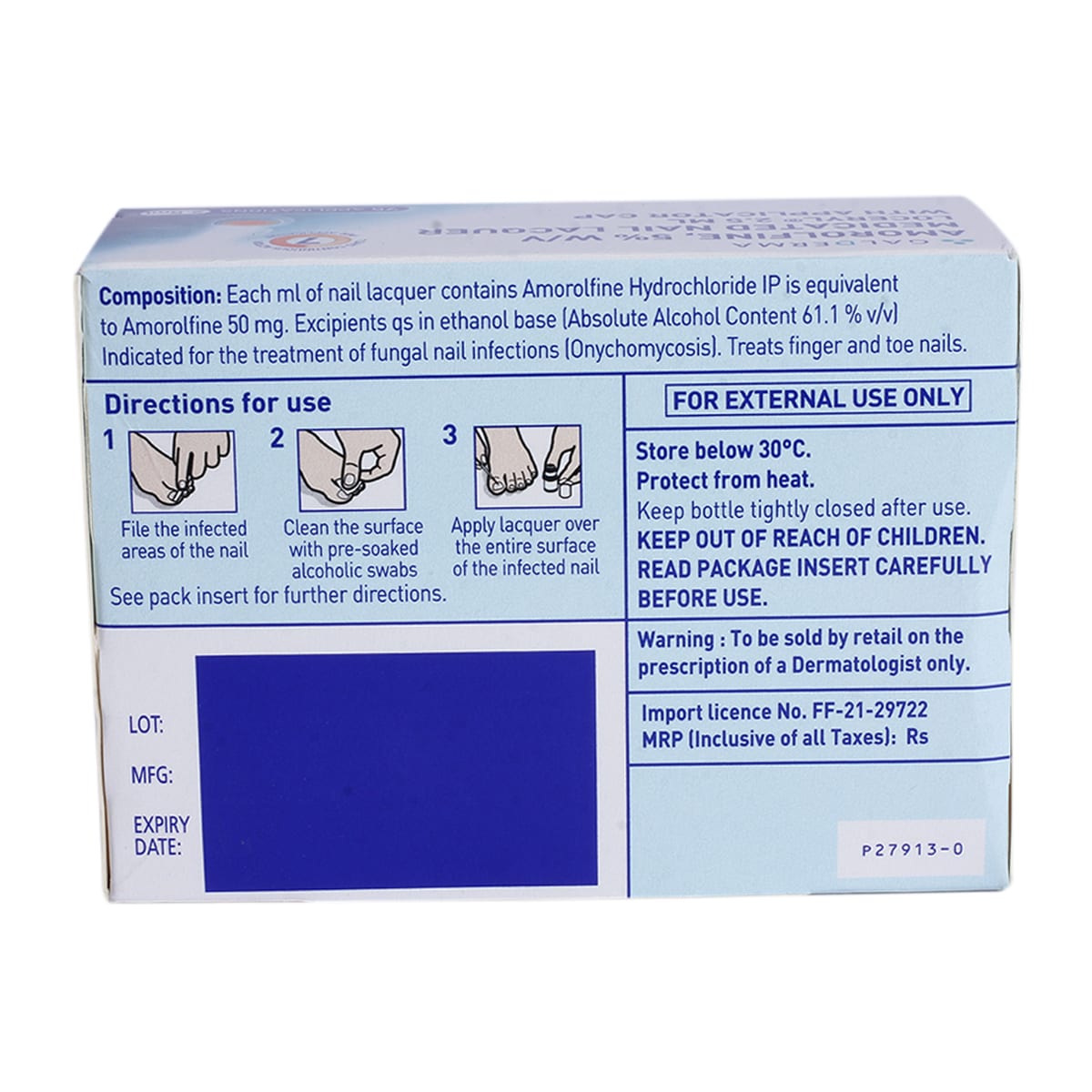 Loceryl Nail Lacquer 2.5ml, Pack of 1 LIQUID Loceryl Nail Lacquer 2.5ml, Pack of 1 LIQUID