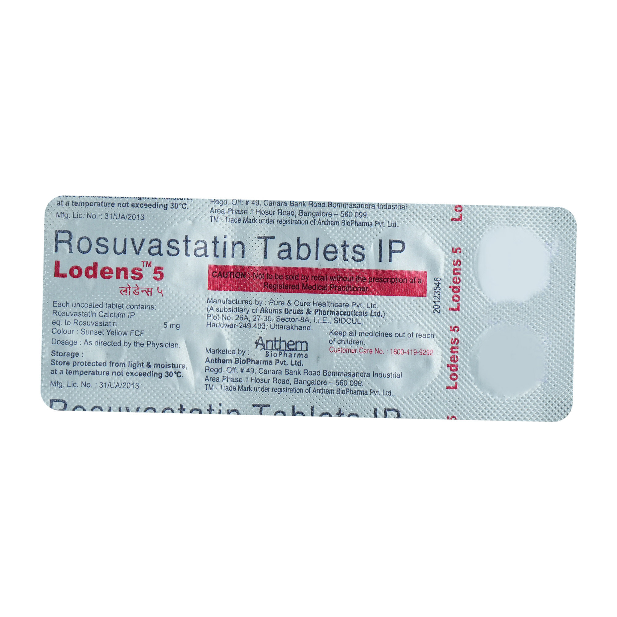 LODENS 5MG TABLET, Pack of 10 TABLETS LODENS 5MG TABLET, Pack of 10 TABLETS