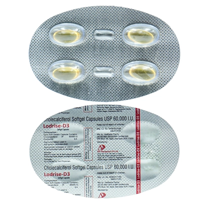 Lodrise-D3 60K Softgel Capsule 4's, Pack of 4 CapsuleS