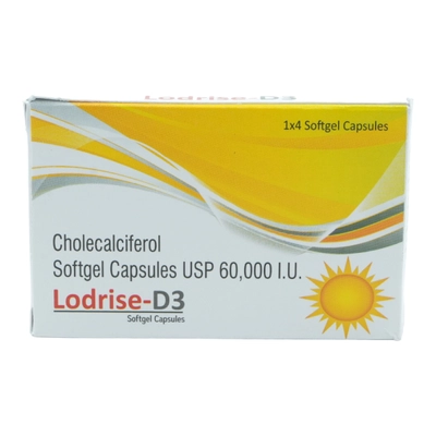 Lodrise-D3 60K Softgel Capsule 4's, Pack of 4 CapsuleS