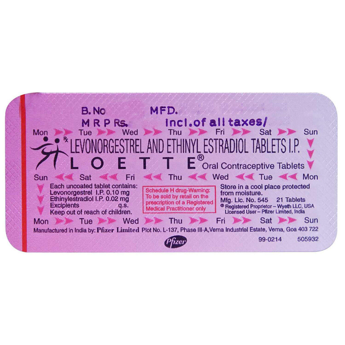 Loette Tablet 21's, Pack of 1 TABLET Loette Tablet 21's, Pack of 1 TABLET