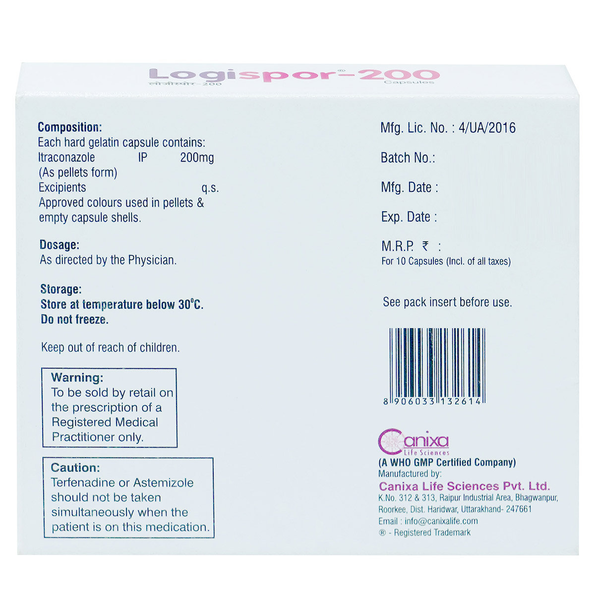 Logispor-200 Capsule 10's, Pack of 10 CAPSULES Logispor-200 Capsule 10's, Pack of 10 CAPSULES