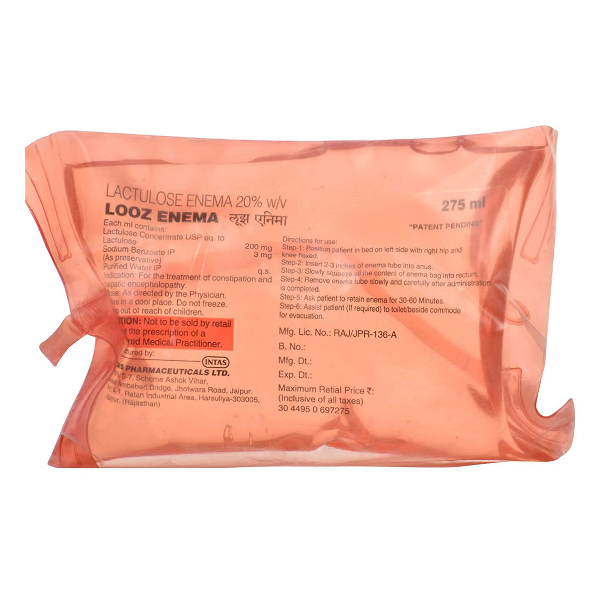 Looz Enema 250 ml Price, Uses, Side Effects, Composition Apollo Pharmacy