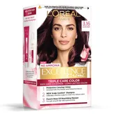 L'Oreal Paris Excellence Creme Hair Color, 3.16 Burgundy, 72 ml+100 gm, Pack of 1