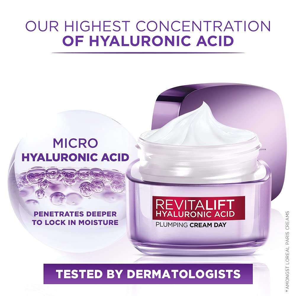 L'Oreal Paris Revitalift Hyaluronic Acid Plumping Day Cream 15 ml | Hyaluronic Acid | Hydrate & Plumps Skin | Gives Soft, Smooth & Youthful Radiant Skin, Pack of 1 L'Oreal Paris Revitalift Hyaluronic Acid Plumping Day Cream 15 ml | Hyaluronic Acid | Hydrate & Plumps Skin | Gives Soft, Smooth & Youthful Radiant Skin, Pack of 1