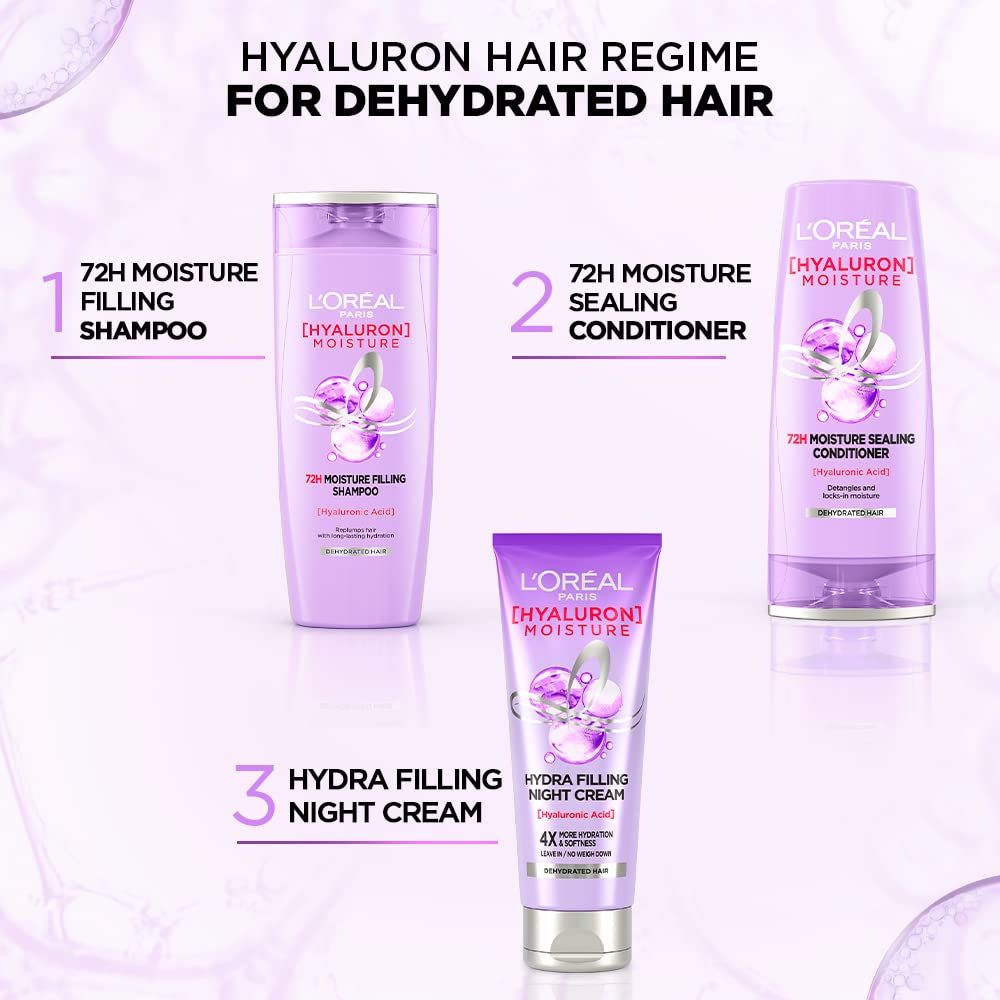L'Oreal Paris Hyaluron Moisture 72H Moisture Filling Shampoo, 180 ml, Pack of 1 L'Oreal Paris Hyaluron Moisture 72H Moisture Filling Shampoo, 180 ml, Pack of 1