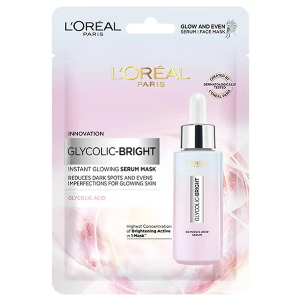 Loreal Glycolic Bright Face Mask, 1 Count