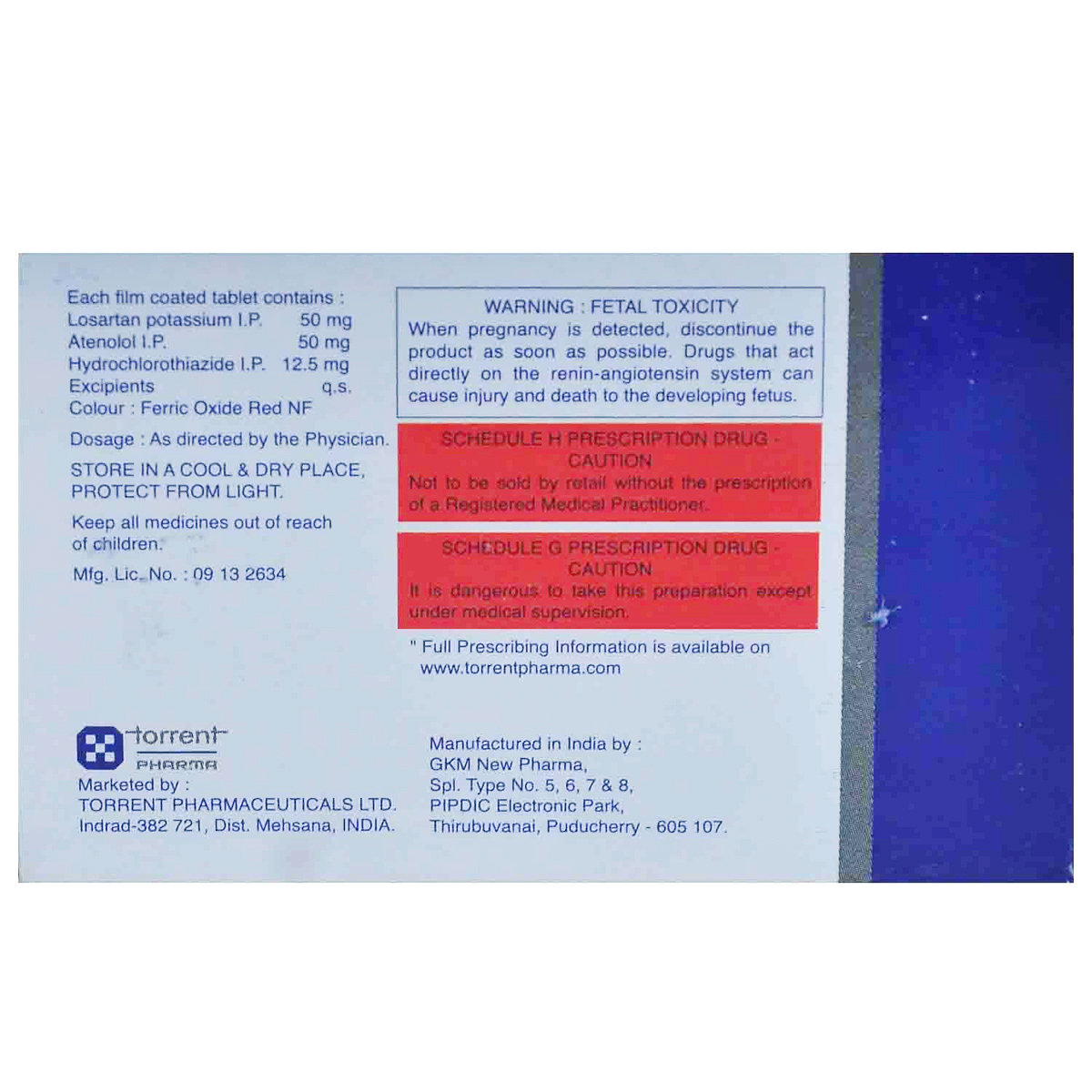 LOSAR BETA H TABLET, Pack of 10 TABLETS LOSAR BETA H TABLET, Pack of 10 TABLETS