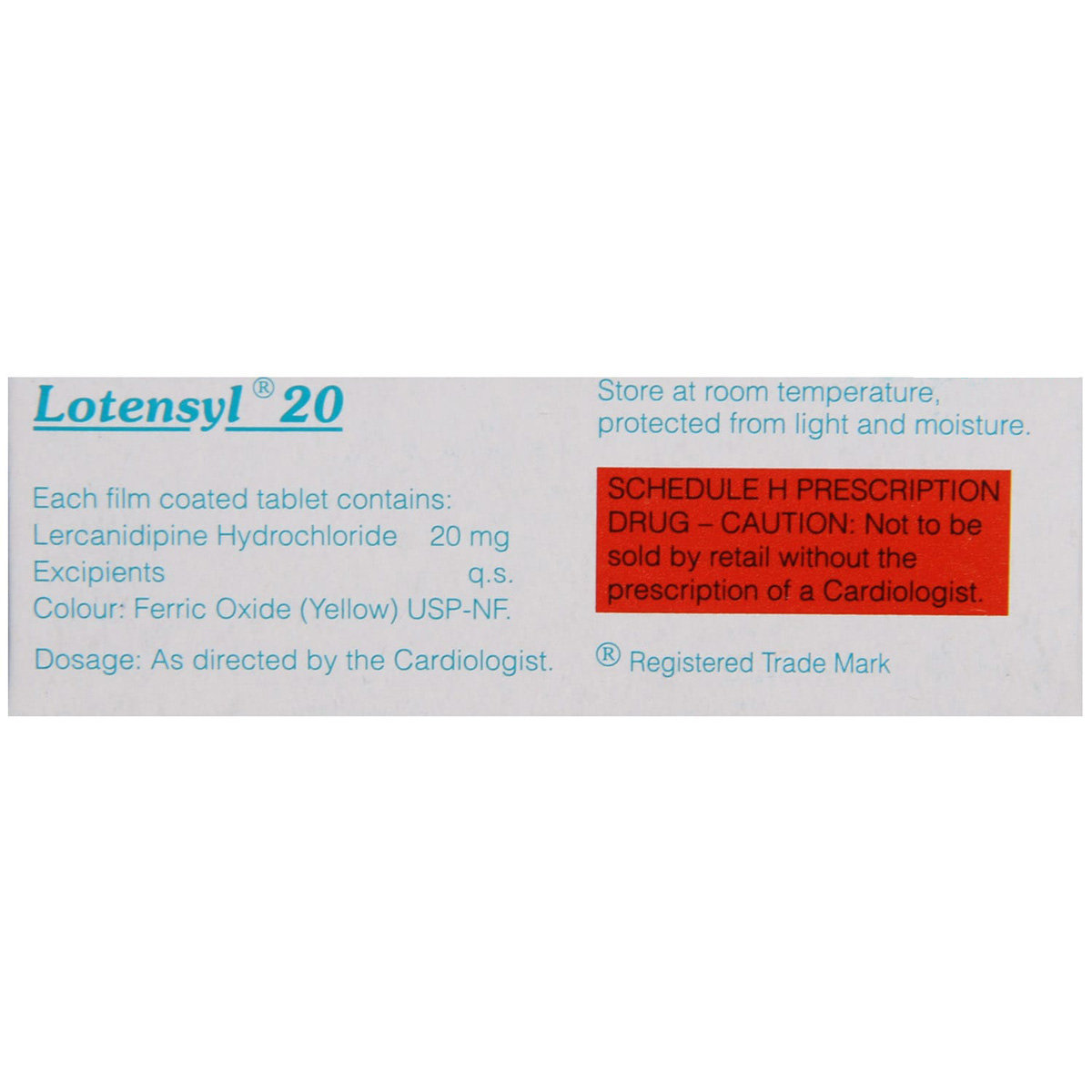 Lotensyl 20 Tablet 10's, Pack of 10 TABLETS Lotensyl 20 Tablet 10's, Pack of 10 TABLETS