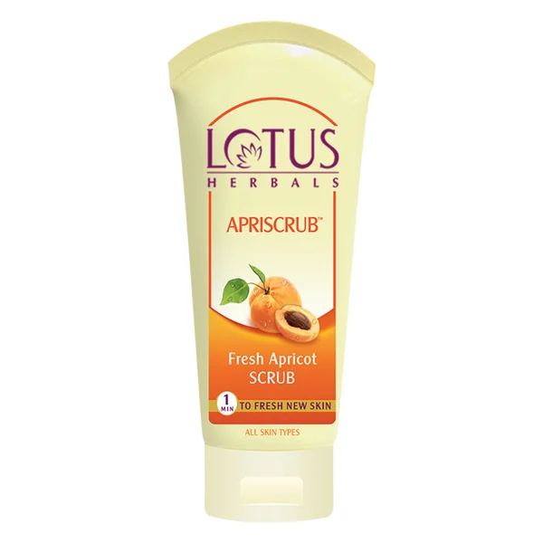 Lotus Herbals Apriscrub Fresh Apricot Scrub 100 gm | Gentle Exfoliation | Deep Pore Cleansing | Removes Dead Skin &amp; Blackheads | For All Skin Type, Pack of 1