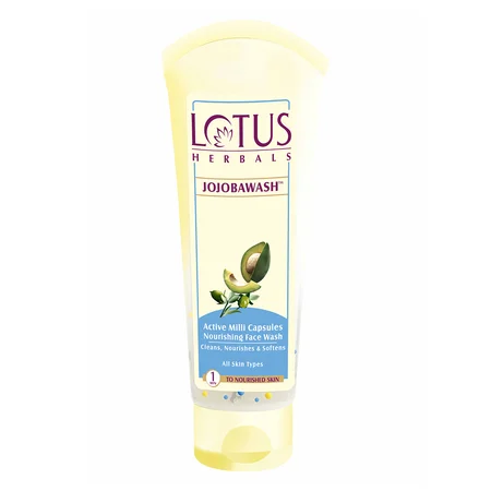 Lotus Herbals Jojobawash Active Milli Capsules Nourishing Face Wash 150 gm | Jojoba, Vitamin E & Avocado | Cleanses, Nourishes & Softens Skin | For All Skin Type
