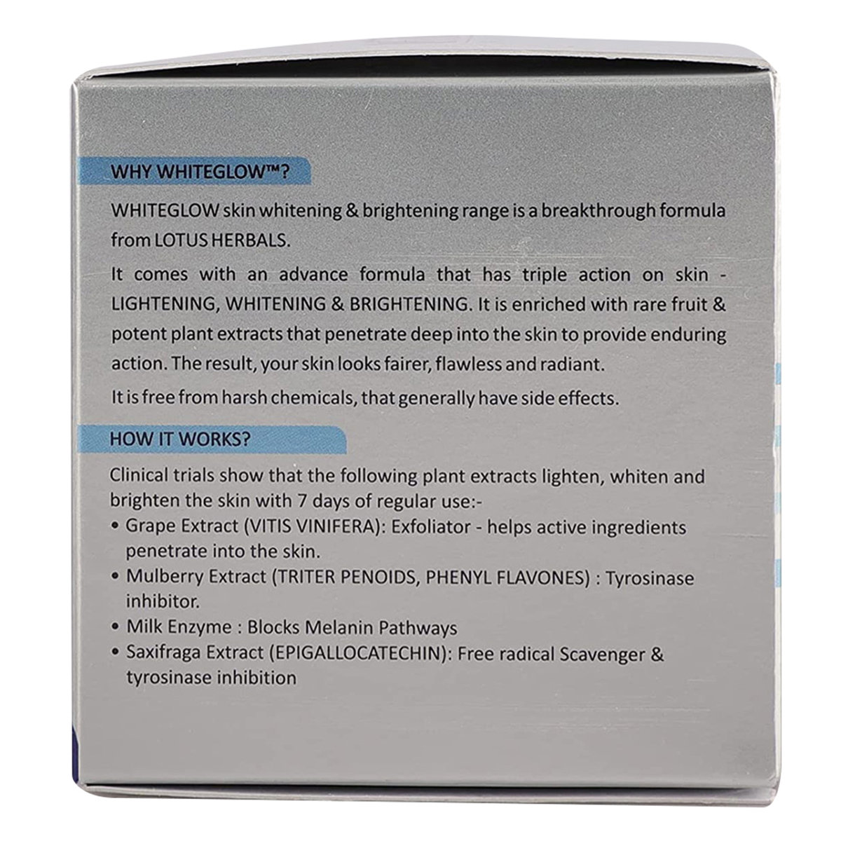 Lotus Herbals White Glow Night Creme 60 gm | Mulberry Extract, Grape Extract, Saxifraga Extracts & Milk Enzymes | Deep Nourishment | For All Skin Type, Pack of 1 Lotus Herbals White Glow Night Creme 60 gm | Mulberry Extract, Grape Extract, Saxifraga Extracts & Milk Enzymes | Deep Nourishment | For All Skin Type, Pack of 1
