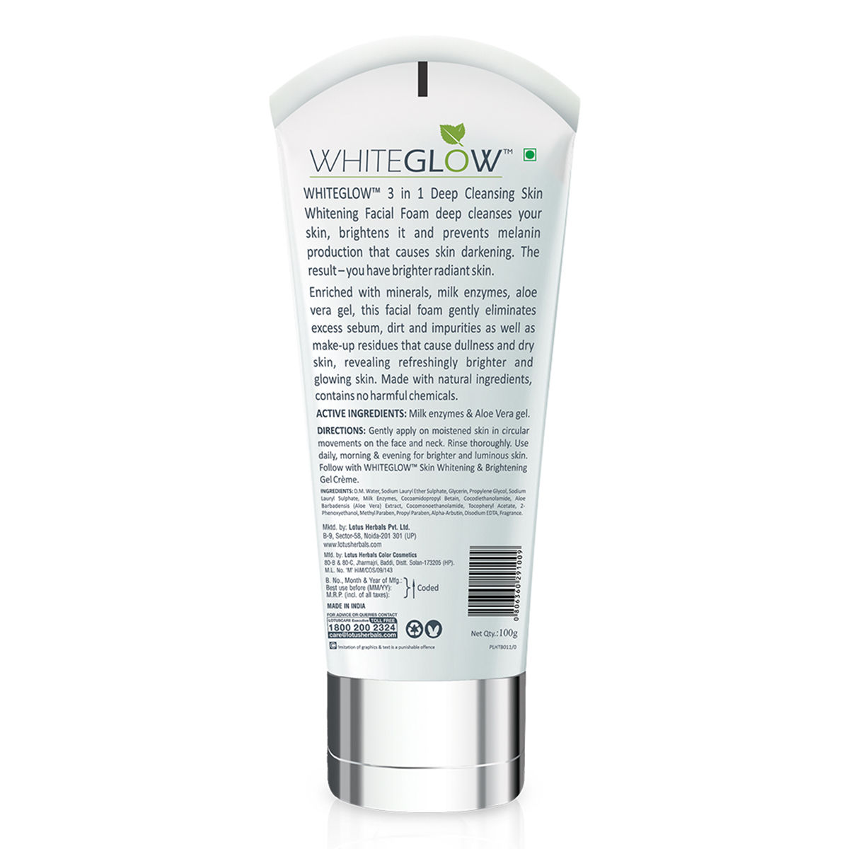 Lotus WhiteGlow Hautpeeling – Mit Haferflocken & Joghurt – Für Strahlenden, Ebenmäßigen Teint, 100g