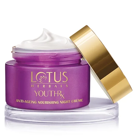 Lotus Herbals YouthRx Anti-Ageing Nourishing Night Cream 50 gm | With Gineplex Youth Compound | Deep Nourishment | Reduces Finelines & Wrinkles | For Firm Skin
