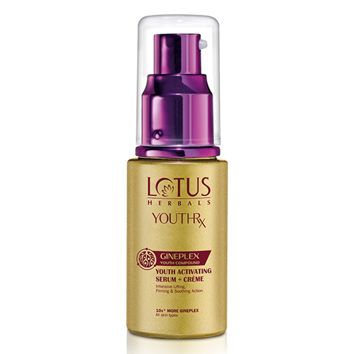 Lotus Herbals YouthRx Youth Activating Serum + Creme 30 ml | Ginseng & Ginger | Gineplex Youth Compund Formula | Reduces Signs Of Ageing | Brigtens, Firms & Plumps Skin, Pack of 1 Lotus Herbals YouthRx Youth Activating Serum + Creme 30 ml | Ginseng & Ginger | Gineplex Youth Compund Formula | Reduces Signs Of Ageing | Brigtens, Firms & Plumps Skin, Pack of 1