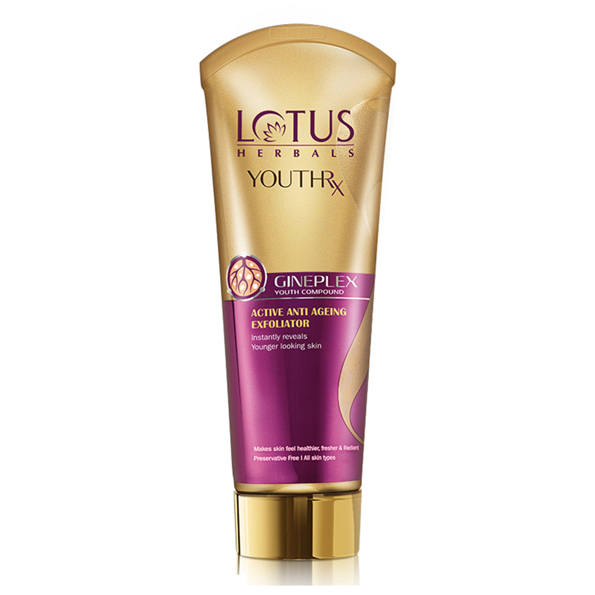 Lotus Herbals Youthrx Active Anti Ageing Exfoliator 100 gm | With Gineplex Youth Compound | Gentle Exfoliation | Gives Younger & Healthier Looking Skin | For All Skin Type, Pack of 1 Lotus Herbals Youthrx Active Anti Ageing Exfoliator 100 gm | With Gineplex Youth Compound | Gentle Exfoliation | Gives Younger & Healthier Looking Skin | For All Skin Type, Pack of 1