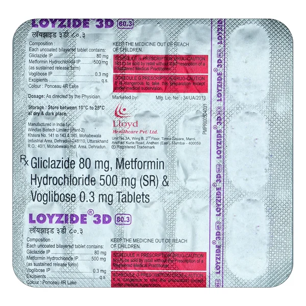 Loyzide 3D 80.2 mg Tablet 15's