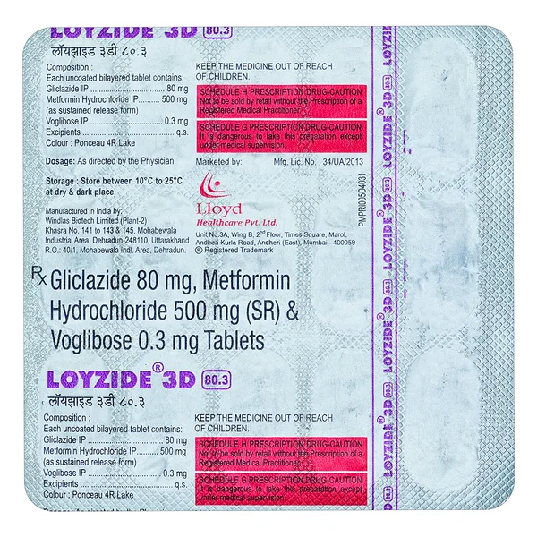 Loyzide-3D 80.3 mg Tablet 15's