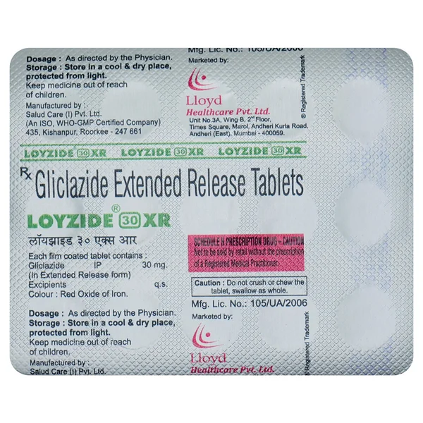 Loyzide 30 Tablet 15's