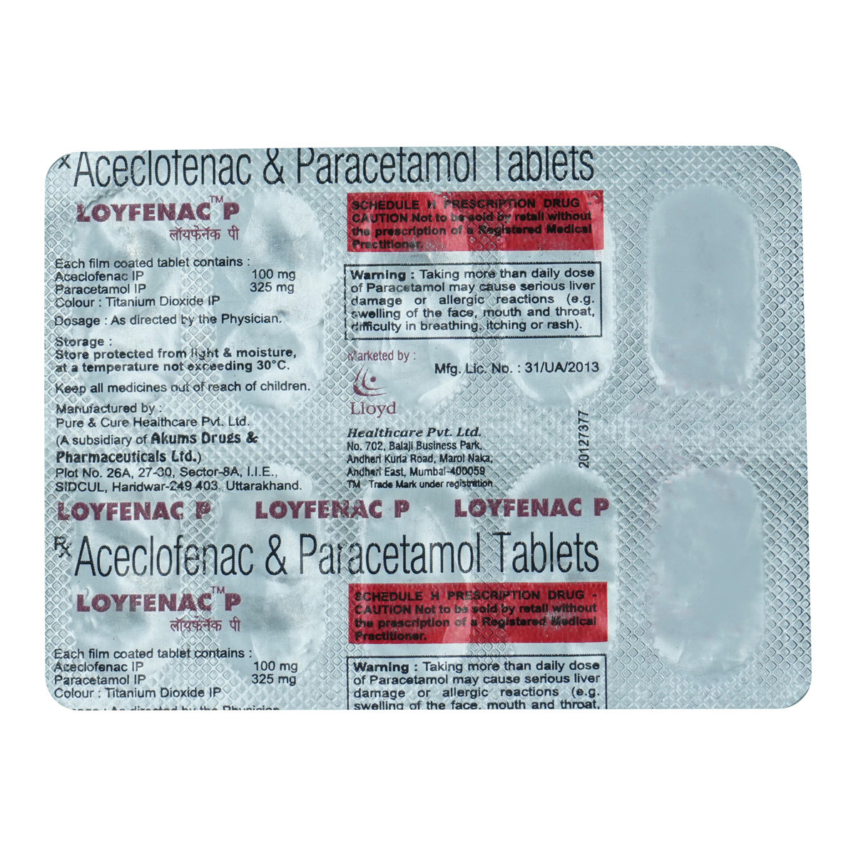 Loyfenac-P Tablet 10's, Pack of 10 TabletS Loyfenac-P Tablet 10's, Pack of 10 TabletS