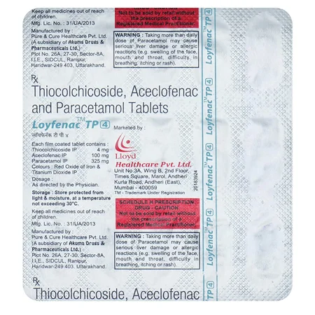 Loyfenac TP 4 mg Tablet 15's