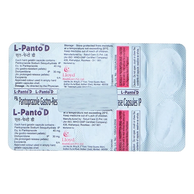 L-Panto D Capsule 10's, Pack of 10 CapsuleS