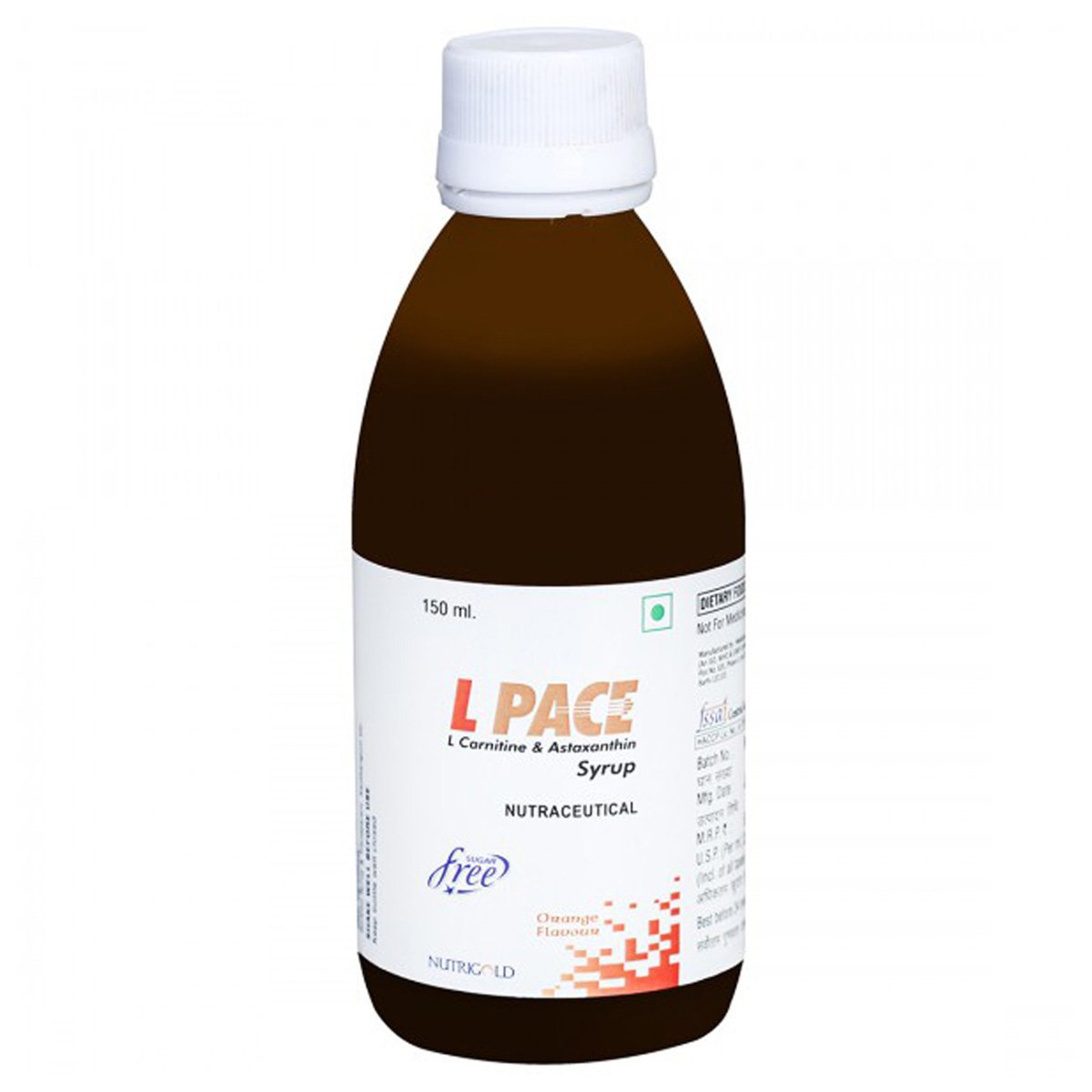 Buy L Pace Sugar Free Orange Flavour Syrup 150 ml Online
