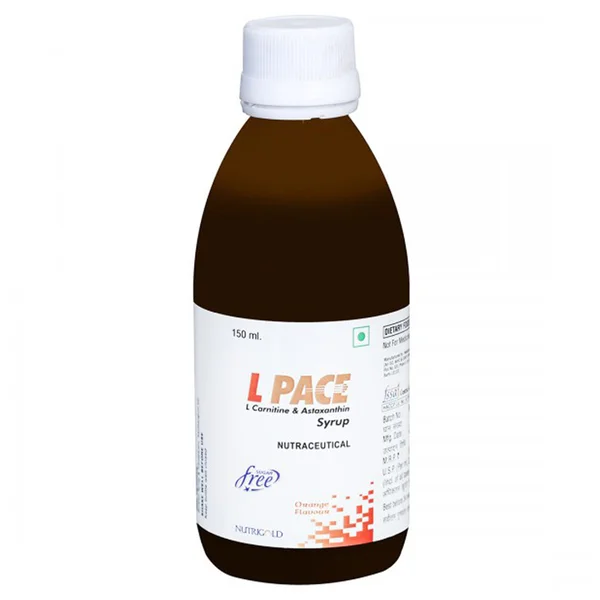 L Pace Sugar Free Orange Flavour Syrup 150 ml, Pack of 1 Syrup