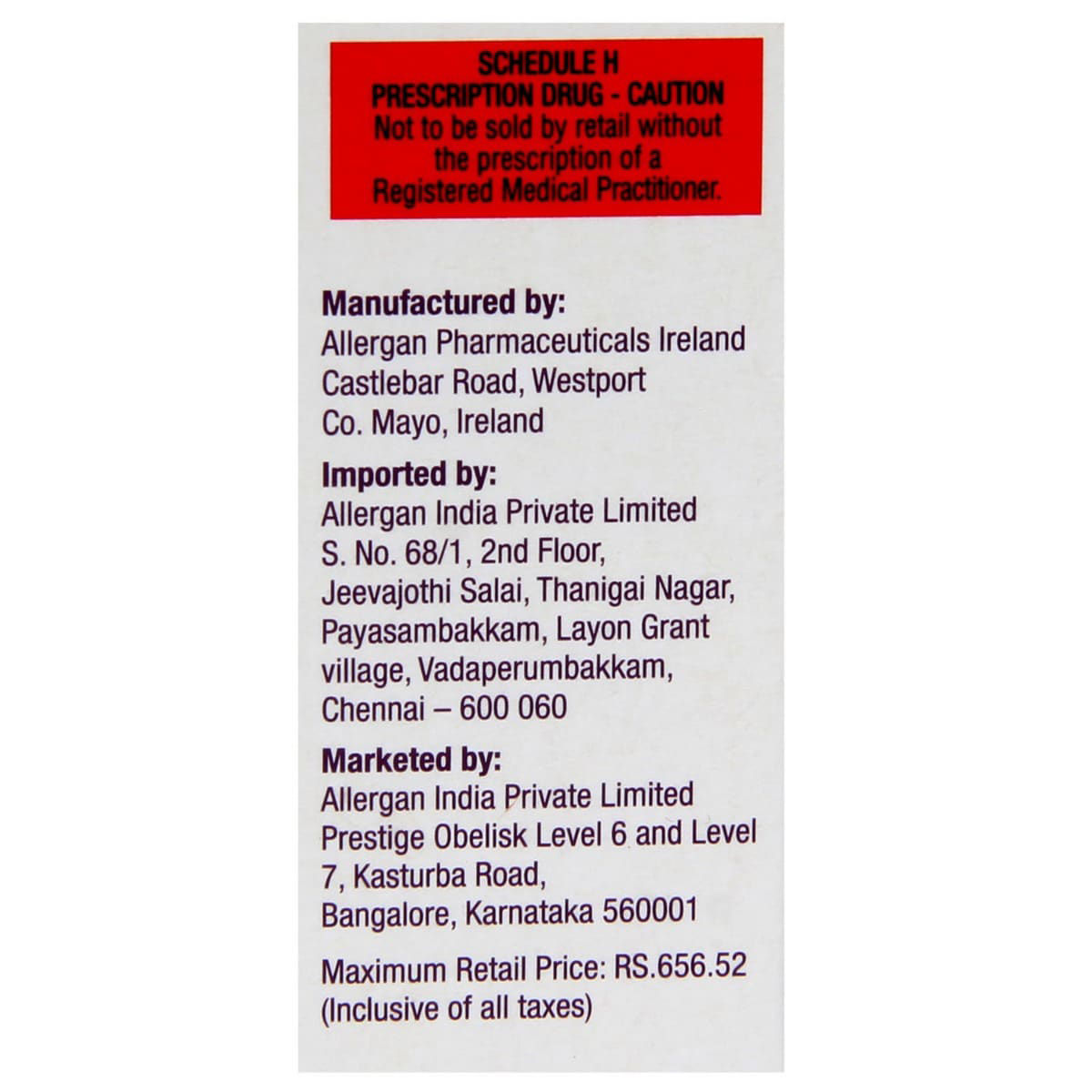 Lumigan 0.01 Ophthalmic Solution 3 ml Price, Uses, Side Effects