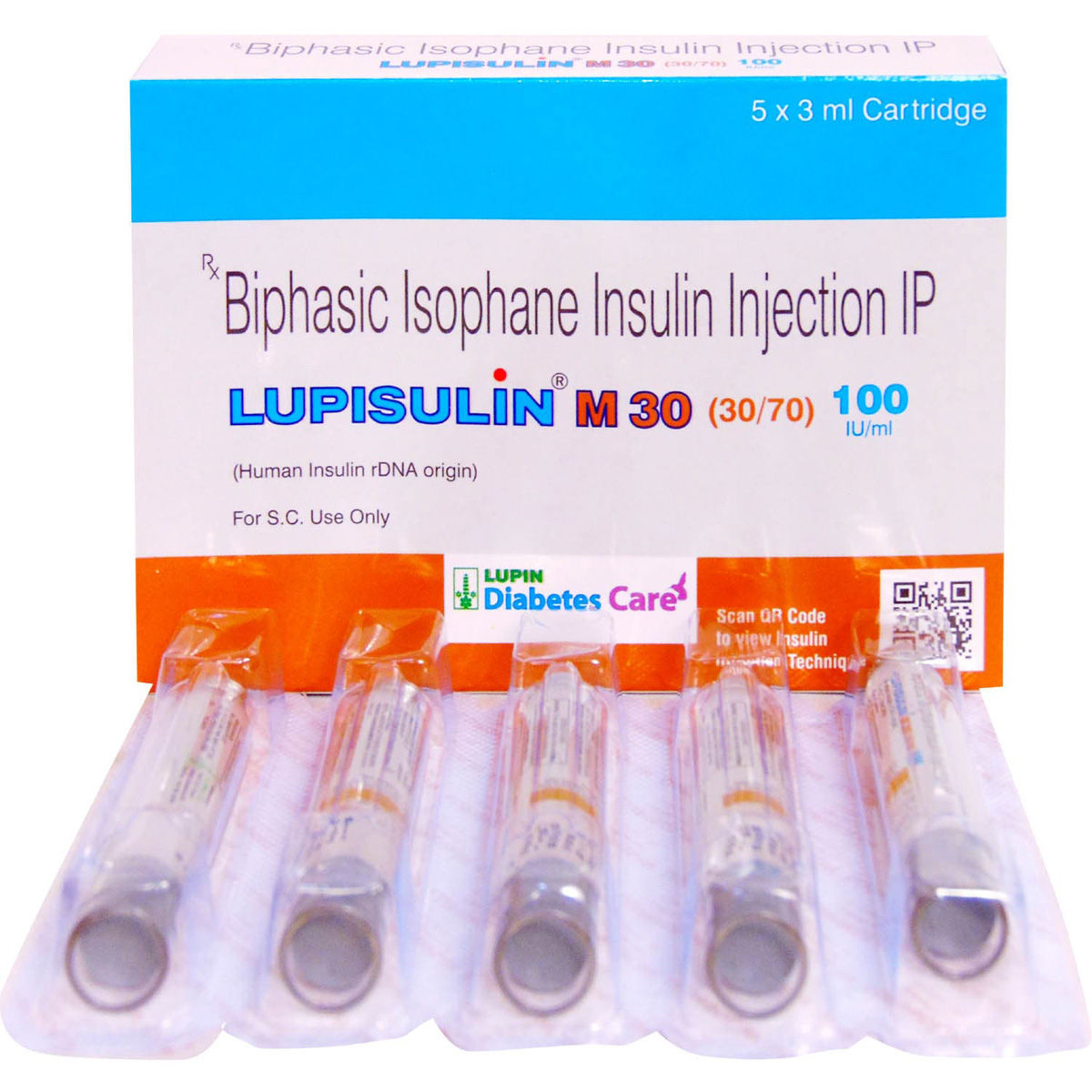 Buy Lupisulin M 30 100IU/ml Injection 5 x 3 ml Online