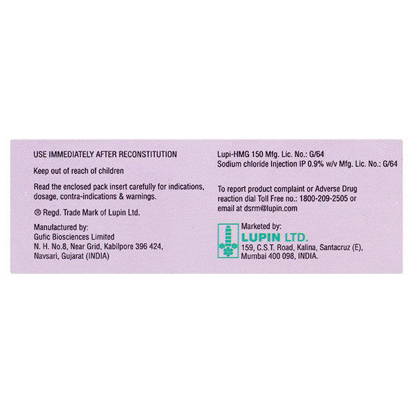 Lupi HMG 150mg Injection 1's, Pack of 1 INJECTION Lupi HMG 150mg Injection 1's, Pack of 1 INJECTION