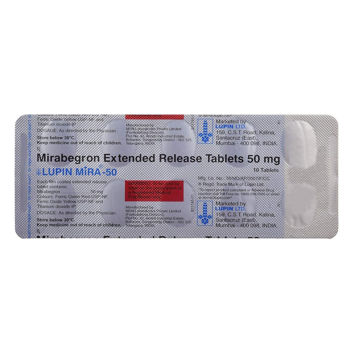 Lupin Mira-50 Tablet 10's, Pack of 10 TabletS Lupin Mira-50 Tablet 10's, Pack of 10 TabletS