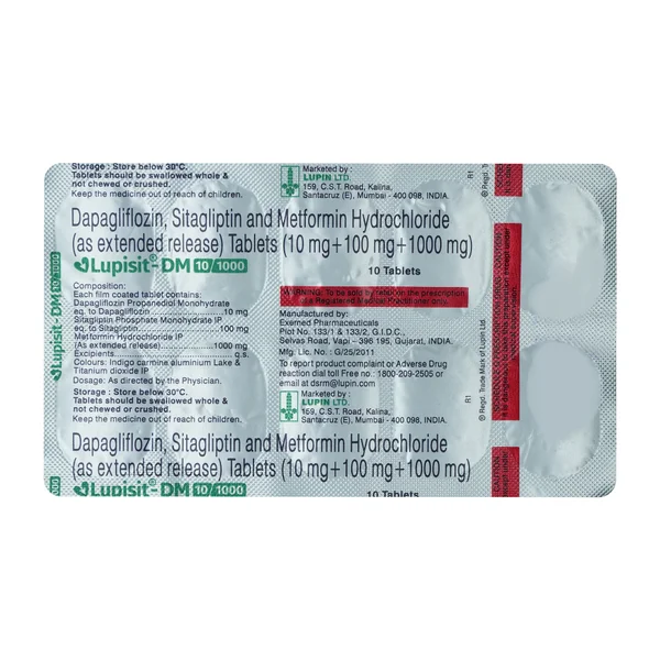 Lupisit-DM 10/1000 Tablet 10's, Pack of 10 TabletS