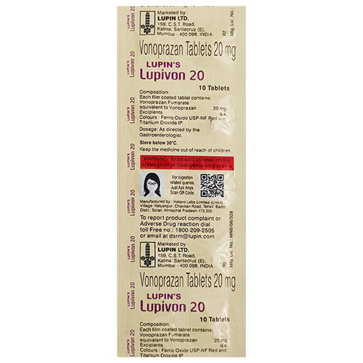 Lupivon 20 Tablet 10's, Pack of 10 TABLETS Lupivon 20 Tablet 10's, Pack of 10 TABLETS